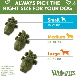 Whimzees by Wellness Alligator Natural Grain-Free Dental Chews For Small Breed Dogs (24 count)