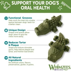 Whimzees by Wellness Alligator Natural Grain-Free Dental Chews For Large Dogs (12.7 oz)