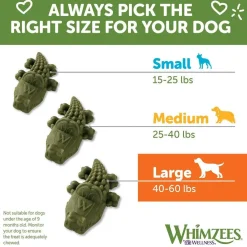 Whimzees by Wellness Alligator Natural Grain-Free Dental Chews For Large Dogs (12.7 oz)