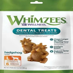 Whimzees by Wellness Hedgehog Dental Chews Natural Grain-Free Dental Treats For Large Dogs (6 ct)