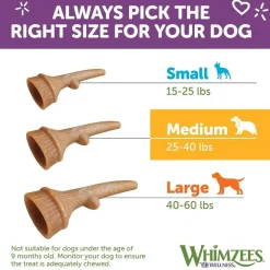 Whimzees by Wellness Occupy Antler Value Bag Treat For Medium Dog (12 pc)