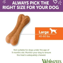 Whimzees by Wellness Rice Bone Dental Chew For Large Breed Dog (50 ct)