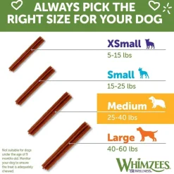 Whimzees by Wellness Stix Natural Grain Free Dental Chews For Medium Breed Dogs (14.8 oz)