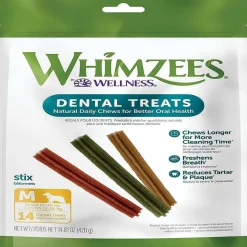 Whimzees by Wellness Stix Natural Grain Free Dental Chews For Medium Breed Dogs (14.8 oz)