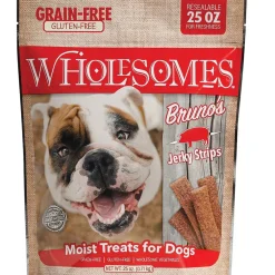 Wholesomes Bruno's Pork Grain Free Jerky Strips Moist Dog Treats