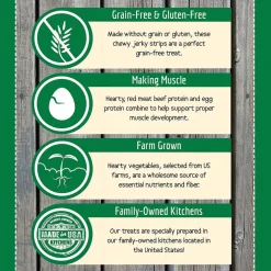 Wholesomes Tank's Beef Grain Free Jerky Sticks Moist Dog Treats