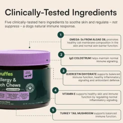 Wuffes Allergy & Itch Chews for Dogs (50 chews)