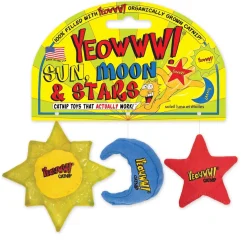 Yeowww! Sun, Moon, Stars Catnip Cat Toys, 3-pack
