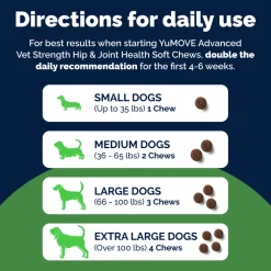 YuMOVE Advanced Vet Strength Hip & Joint Health Soft Chews for Dogs, Seafood Flavor