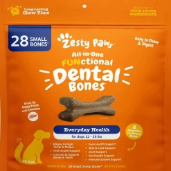 Zesty Paws All-in-One Functional Dental Bone Chews For Small Dogs (28 bones)