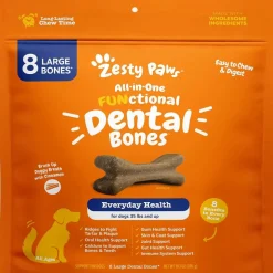 Zesty Paws All-in-One Functional Dental Bone Chews for Large Dogs (8 bones)