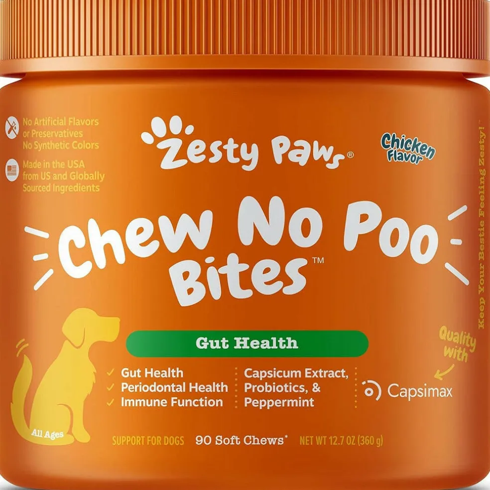Zesty Paws Chew No Poo Bites Chicken Flavored Chews for Dogs (90 ct)