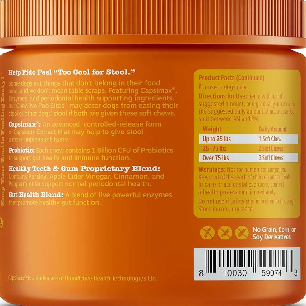 Zesty Paws Chew No Poo Bites Chicken Flavored Chews for Dogs (90 ct)