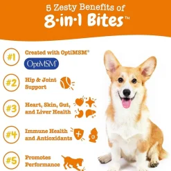 Zesty Paws 8-in-1 Multifunctional Bites Peanut Butter Flavored Soft Chews For Dogs (90 ct)