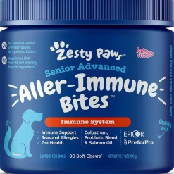 Zesty Paws Senior Advanced Aller-Immune Salmon Flavored Chews for Dogs (90 ct)