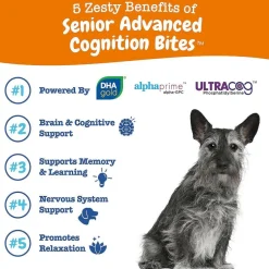 Zesty Paws Senior Advanced Cognition Bites Chicken Flavored Chews for Dogs (90 ct)