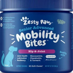 Zesty Paws Senior Advanced Mobility Bites Chicken Flavored Chews for Dogs (90 ct)