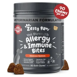 Zesty Paws Vet Strength Aller-Immune Bites Smoked Cheese Flavored Immune Support Chews for Dogs (90 ct)