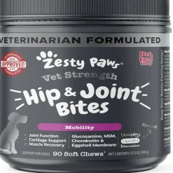Zesty Paws Vet Strength Hip & Joint Mobility Bites Beef & Bacon Flavored chews for Dogs (90 ct)