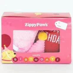 Zippy Paws Birthday Box Interactive Plush Toy for Dogs (3 pc)