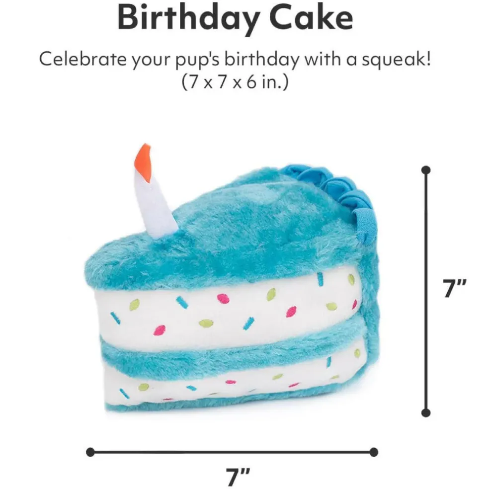 Zippy Paws Birthday Cake Plush Squeaky Toy for Dogs
