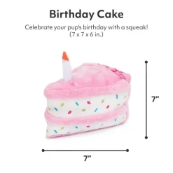 Zippy Paws Birthday Cake Plush Squeaky Toy for Dogs