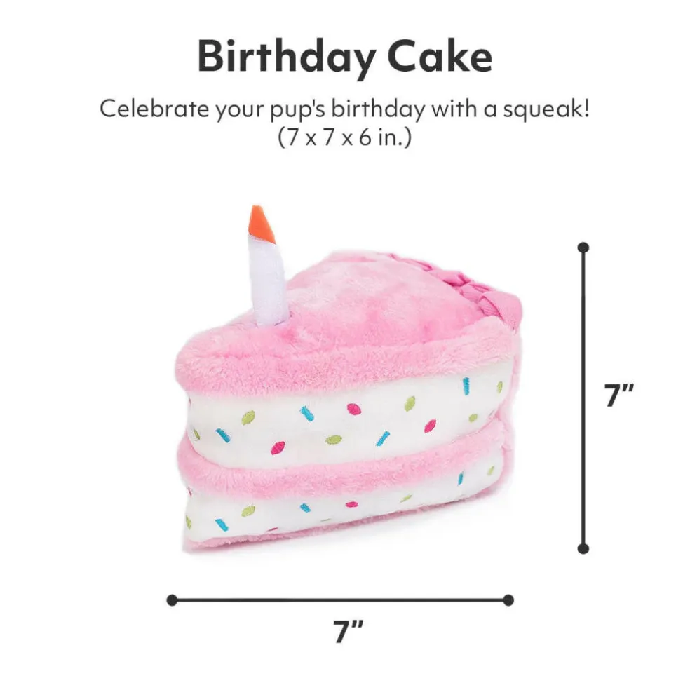 Zippy Paws Birthday Cake Plush Squeaky Toy for Dogs