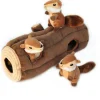 Zippy Paws Burrow Chipmunks 'n Log - Interactive Log Toy for Dogs