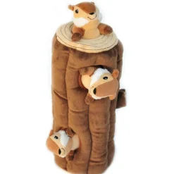 Zippy Paws Burrow Chipmunks 'n Log - Interactive Log Toy for Dogs