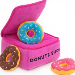 Zippy Paws Burrow Donutz Box Interactive Colorful Squeaky Toy for Dogs (Medium)