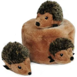 Zippy Paws Burrow Interactive Squeaky Hedgehog Den Toy for Dogs