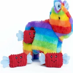 Zippy Paws Burrow Piñata Rainbow Toy with Squeakers for Dogs (Medium)