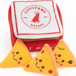 Zippy Paws Burrow Pizza Box Interactive Toy for Dogs (Medium)