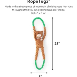 Zippy Paws Charity RopeTugz Bear Pull Toy for Dogs (Large)