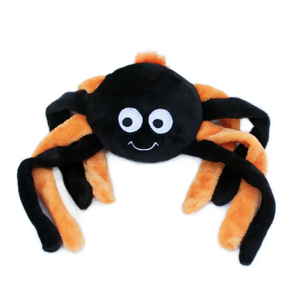ZippyPaws Grunterz Dog Toy, Orange Spider
