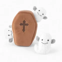 Zippypaws Halloween Coffin with Ghosts Burrow Toy For Dogs