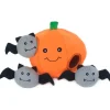 Zippypaws Halloween Pumpkin Burrow Interactive Plush Toy For Dogs