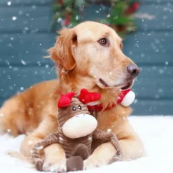 ZippyPaws Holiday Crinkle Dog Toy, Reindeer