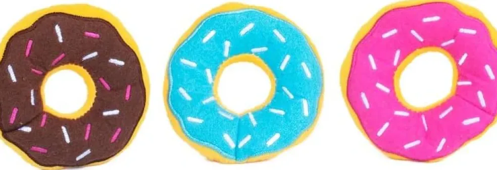 Zippy Paws Miniz Donutz Refills for Hide and Seek Plush Toy for Dogs (Extra Small 3 pack)