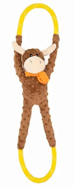 Zippy Paws Monkey RopeTugz Durable Rope Squeaky Chew Toy for Dogs