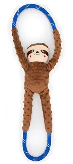 Zippy Paws Monkey RopeTugz Durable Rope Squeaky Chew Toy for Dogs