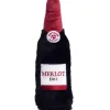 ZippyPaws Red Wine Happy Hour Crusherz Plush Dog Toy, Medium