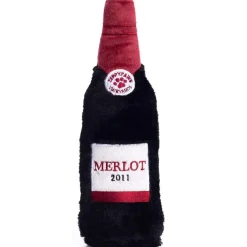 ZippyPaws Red Wine Happy Hour Crusherz Plush Dog Toy, Medium
