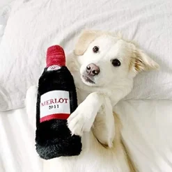 ZippyPaws Red Wine Happy Hour Crusherz Plush Dog Toy, Medium