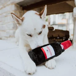 ZippyPaws Red Wine Happy Hour Crusherz Plush Dog Toy, Medium