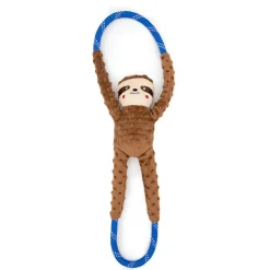 Zippy Paws RopeTugz Sloth Squeaky Plush Toy for Dogs (Large)