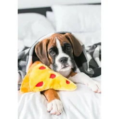 Zippy Paws Squeakie Nomnomz Pizza Squeaky Plush Toy for Dogs (Medium)