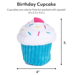 Zippy Paws Stuffed Plush Cupcake Toy for Dogs