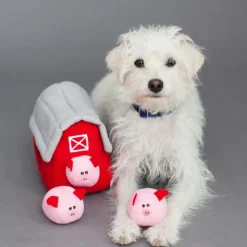 ZippyPaws Zippy Burrow Dog Toy Barn with Pig Bubble Babies, Medium