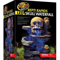 Zoo Med Repti Rapids LED Skull Waterfall Natural Rock For Reptiles